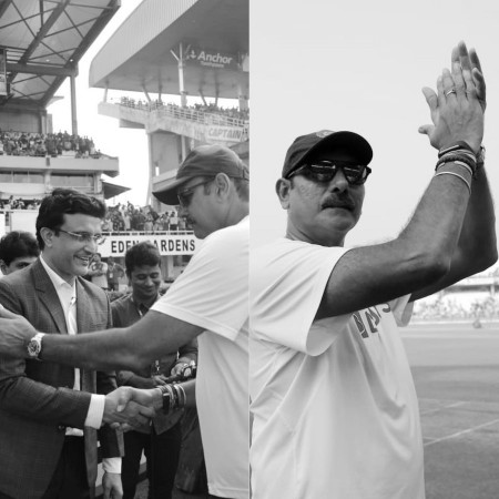 Pictures posted by Ravi Shastri on his Twitter account Sourav Ganguly Ravi Shastri