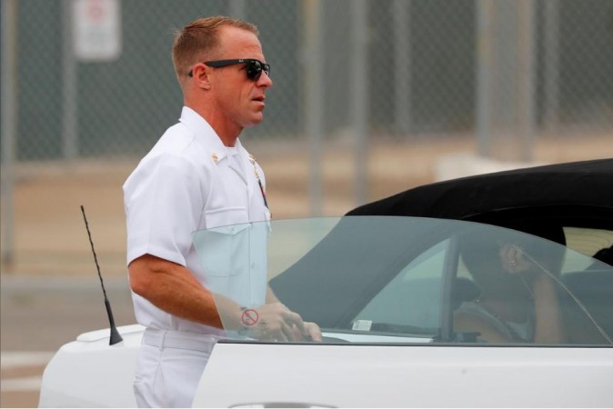 US Navy SEAL Special Operations Chief Edward Gallagher arrives at court for the start of his court-martial trial at Naval Base San Diego in San Diego, California, U.S., June 18, 2019. US Navy SEAL Special Operations Chief Edward Gallagher
