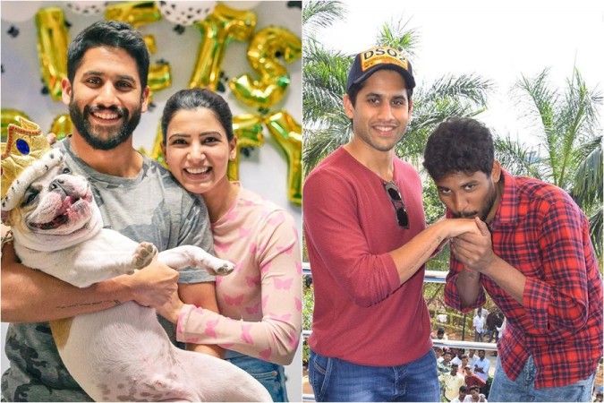 Naga Chaitanya with his wife Samantha Akkineni and fan Sagar Naga Chaitanya with his wife Samantha Akkineni and fan Sagar