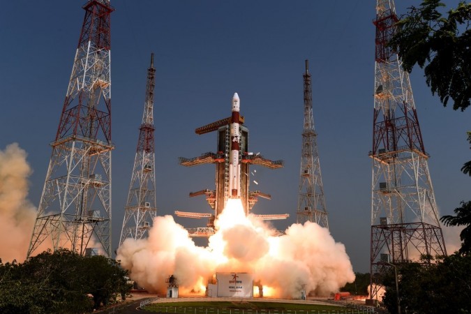 Polar Satellite Launch Vehicle (PSLV) rocket carrying the electronic intelligence satellite. Polar Satellite Launch Vehicle
