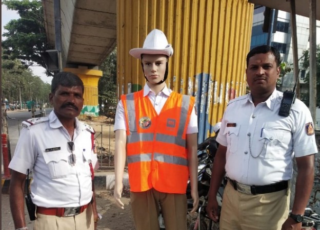 Bengaluru traffic police mannequin Bengaluru traffic police mannequins