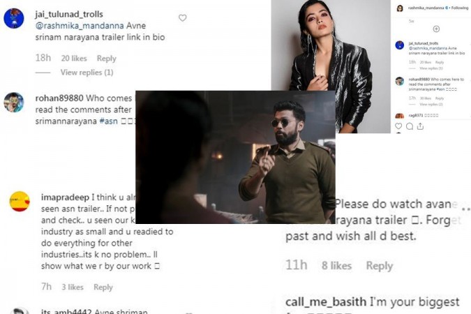 Rashmika Mandanna has a message from Rakshit Shetty fans. Rakshit Shetty and Rashmika Mandanna