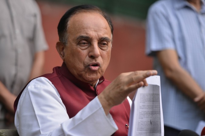 BJP leader Subramanian Swamy addresses a press conference, in New Delhi on June 27, 2018. Subramanian Swamy