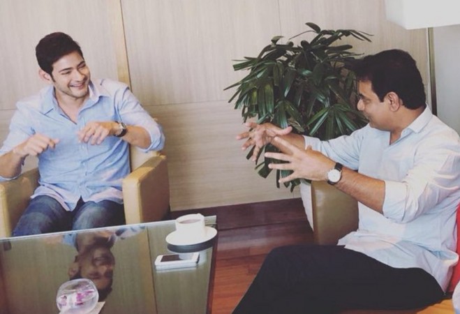 Mahesh Babu with KT Rama Rao Mahesh Babu with KT Rama Rao
