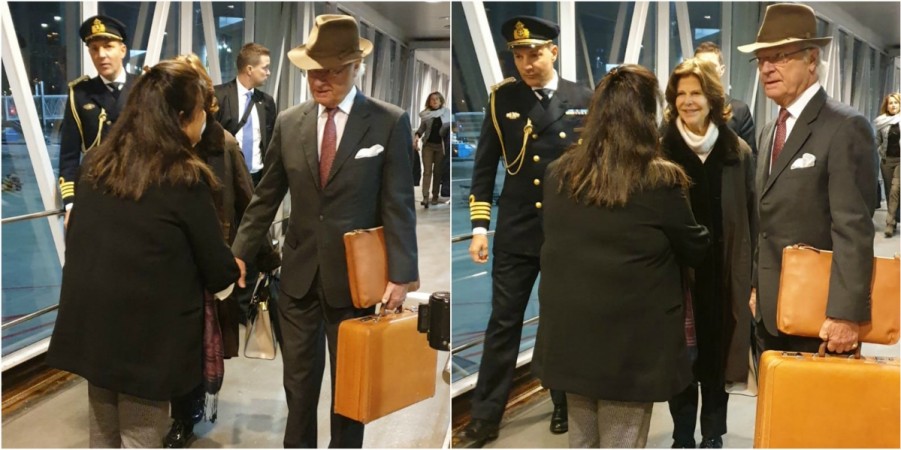 Swedish royal couple King Carl XVI Gusta and Queen Silvia arrived in India on board an Air India commercial flight from Stockholm/ Twitter Royal couple