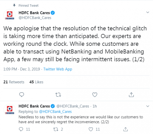HDFC Bank tweets