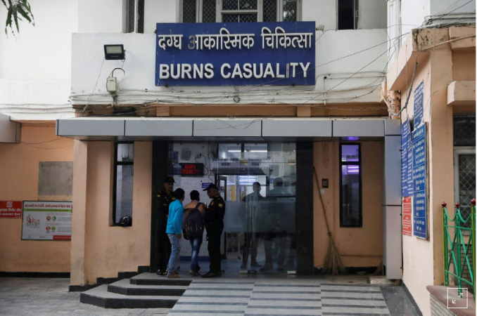 The burns casualty ward of a hospital where the 23-year-old rape victim was being treated. unnao rape case
