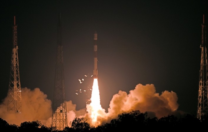 PSLV-C46 carrying the RISAT-2B satellite, lifts off from the Satish Dhawan Space Centre (SDSC) SHAR, Sriharikota. Satellite