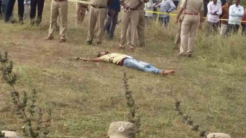 Body of one of the four accused in the gang rape and murder of young veterinarian in Hyderabad. Hyderabad rape murder encounter
