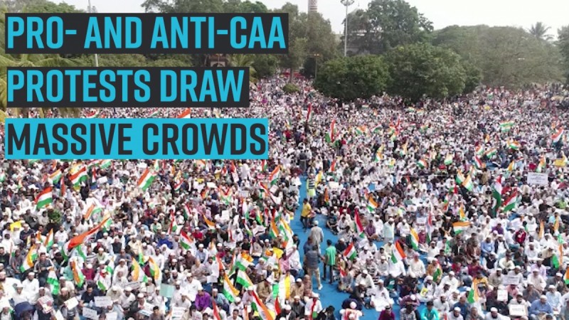 Pro- and anti-CAA protests draw massive crowds