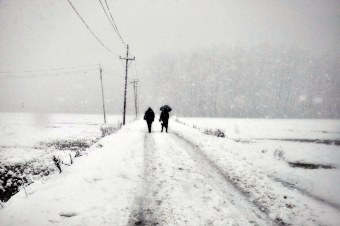 Traffic movement beyond Dhalli, 10 km from the state capital, was suspended since a large stretch of Hindustan-Tibet Road was under a thick blanket of snow. Kashmir Snow fall