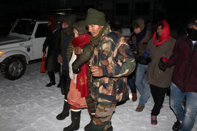 Sikkim: Indian Army has rescued 2,500 tourists who were stranded in heavy snow in an area between 17 Mile and Natu La along the Jawaharlal Nehru Marg near the China border in Sikkim on Dec 29, 2018. indian army rescues tourists