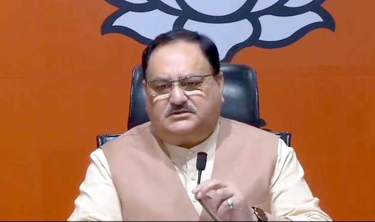 BJP working president JP Nadda addresses a press conference. JP Nadda