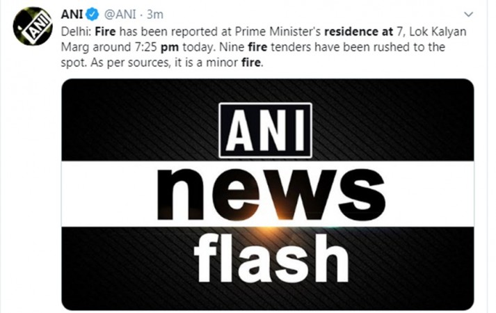 Fire at Narendra Modi's residence Fire at Narendra Modi's residence
