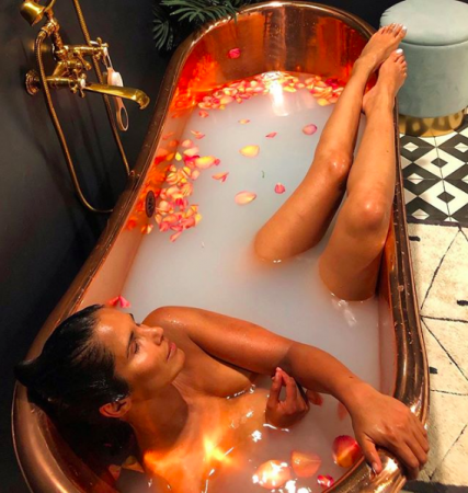 Padma Lakshmi in bath tub Padma Lakshmi