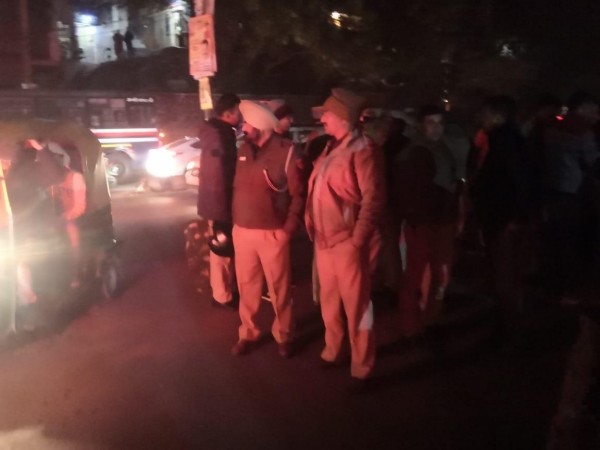 Police personnel deployed outside the JNU campus. JNU violence