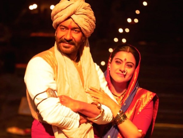Ajay Devgn, Kajol as Tanhaji and wife Savitribai Ajay Devgn, Kajol