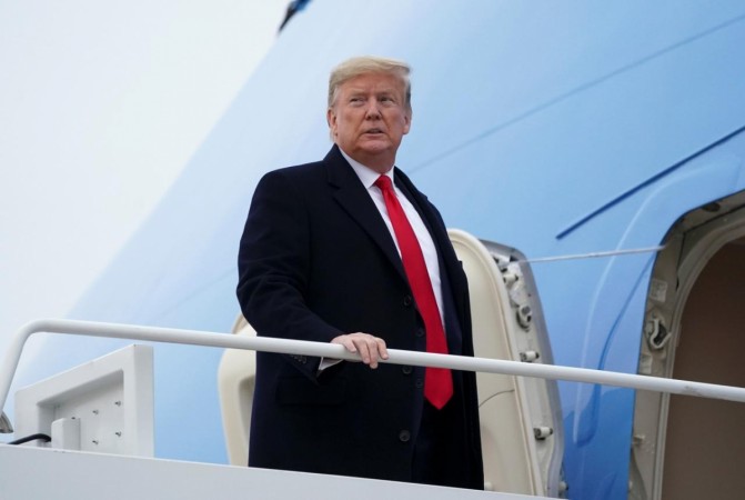 US President Donald Trump and first lady Melania Trump depart Joint Base Andrews in Maryland. Donald Trump