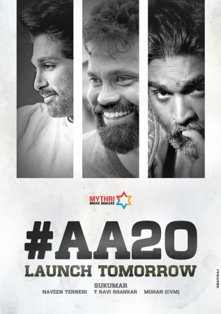 Official poster announcement by Mythri Movie Makers. Allu Arjun