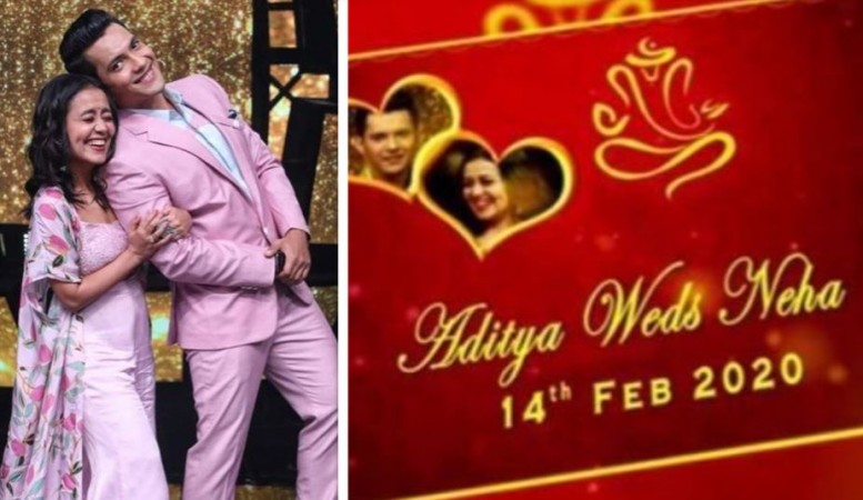 Neha Kakkar - Aditya Narayan wedding card Neha Kakkar - Aditya Narayan wedding card