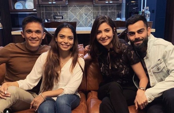 Anushka Porn Hd Video With Virat Kohli - PIC: Virat Kohli â€“ Anushka Sharma's double date with Sunil Chhetri ...