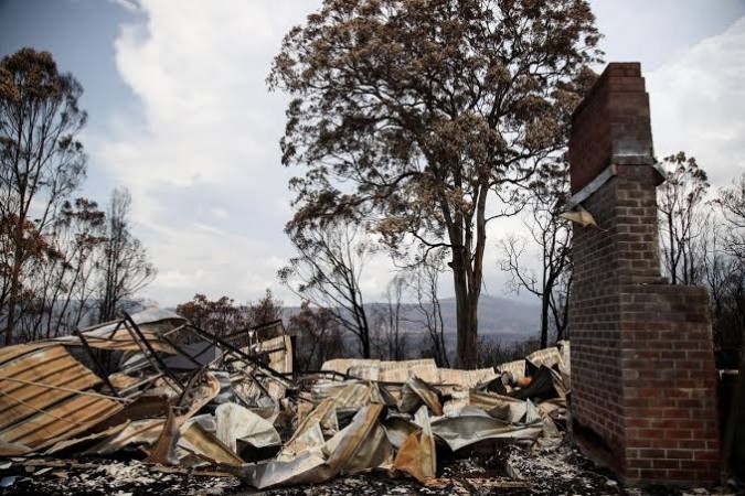 Rubble are seen at a property damaged by bushfires in Kangaroo Valley, Australia. Australia bush fire