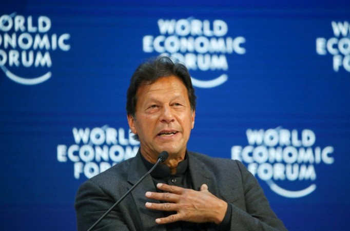 Pakistan's Prime Minister Imran Khan speaks during a session at the 50th World Economic Forum (WEF) in Davos. Imran Khan