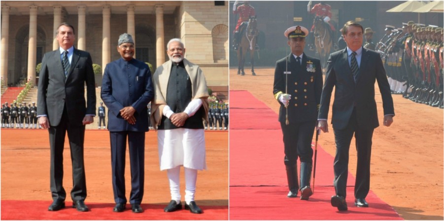 President of Brazil Jair Bolsonaro President of Brazil Jair Bolsonaro accorded a ceremonial welcome at Rashtrapati Bhavan.a ceremonial welcome at Rashtrapati Bhavan. Jair Bolsonaro