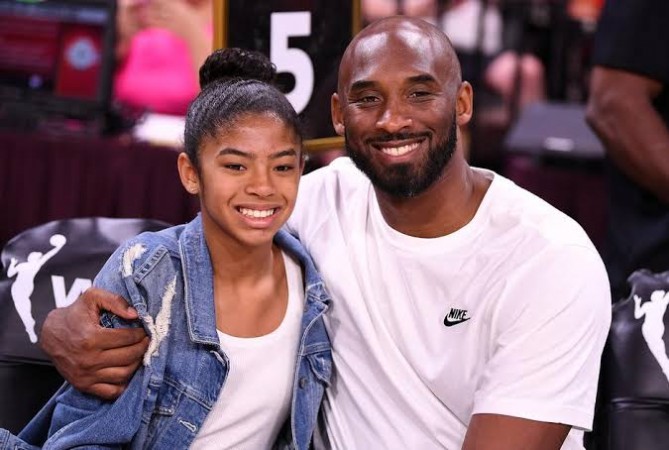 Kobe Bryant is pictured with his daughter Gianna at the WNBA All Star Game. Kobe Bryant