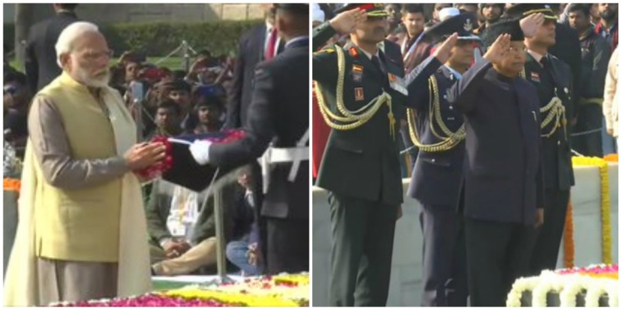 Prime Minister Narendra Modi, President Ram Nath Kovind. ANI Martyrs Day