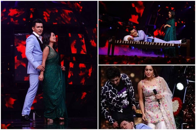 Neha Kakkar and Aditya Narayan's sensuous dance performance Neha Kakkar and Aditya Narayan's sensuous dance performance