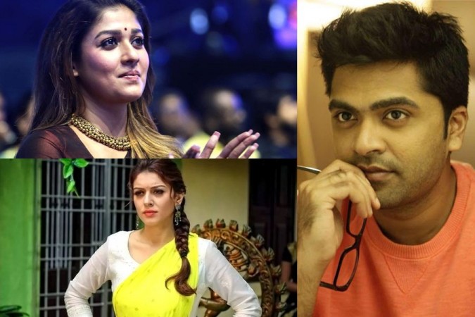 Nayanthara, Simbu and Hansika Motwani. Nayanthara, Simbu and Hansika