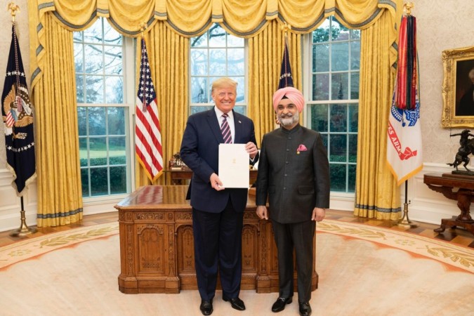 India's ambassador presenting credentials to US President Donald Trump. India US