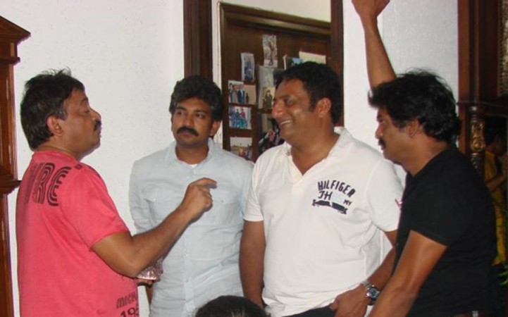 Ram Gopal Varma with SS Rajamouli, Prakash Raj and Puri Jagannadh Ram Gopal Varma with SS Rajamouli, Prakash Raj and Puri Jagannadh