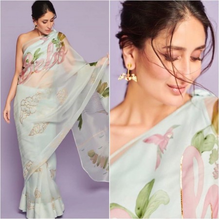 Kareena Kapoor in customised sari from Pichhika. kareena kapoor