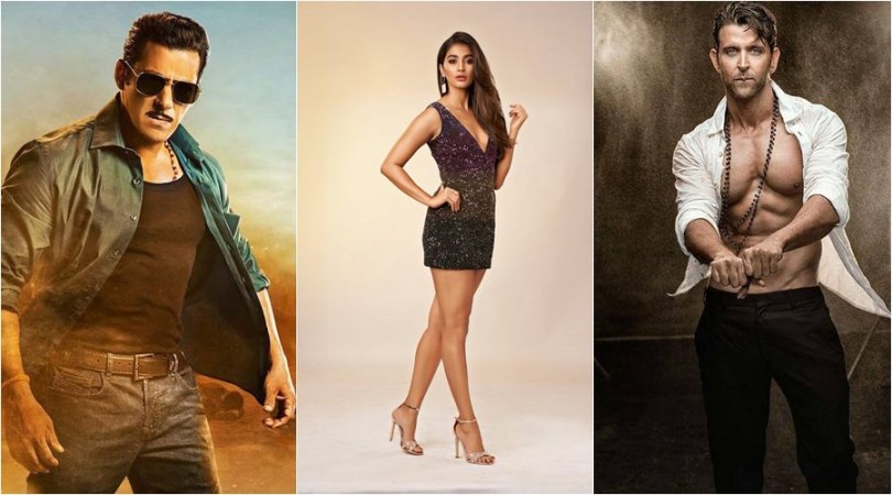 Salman Khan, Pooja Hegde and Hrithik Roshan Salman Khan, Pooja Hegde and Hrithik Roshan