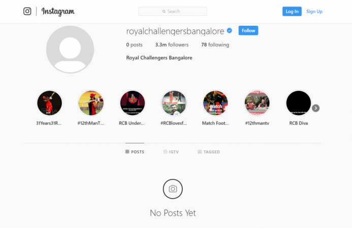 RCB Instagram posts deleted RCB Instagram