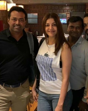 Kajal Aggarwal and Leander Paes Kajal Aggarwal and Leander Paes