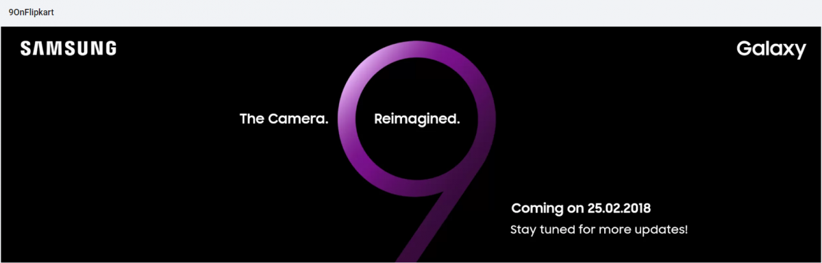 Samsung Galaxy S9 teaser with Samsung Galaxy S9 India launch teased by Flipkart