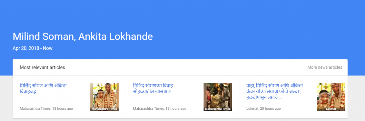 Milind Soman and ankita Lokhande trending Milind and ankita