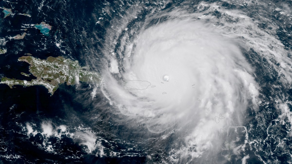 Hurricane Irma, a record Category 5 storm, is seen approaching Puerto Rico Hurricane Irma
