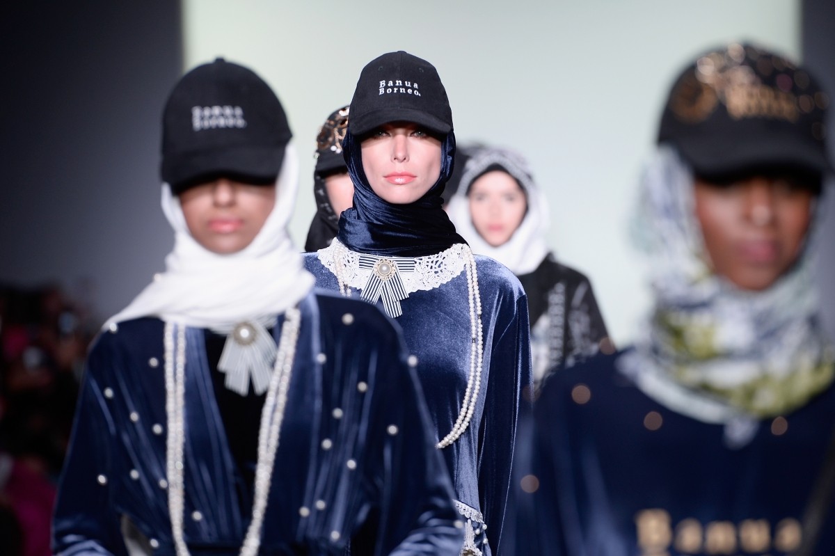 Models walk the runway for Vivi Zubedi during New York Fashion Week: The Shows at Industria Studios on February 11, 2018 in New York City. Vivi Zubedi