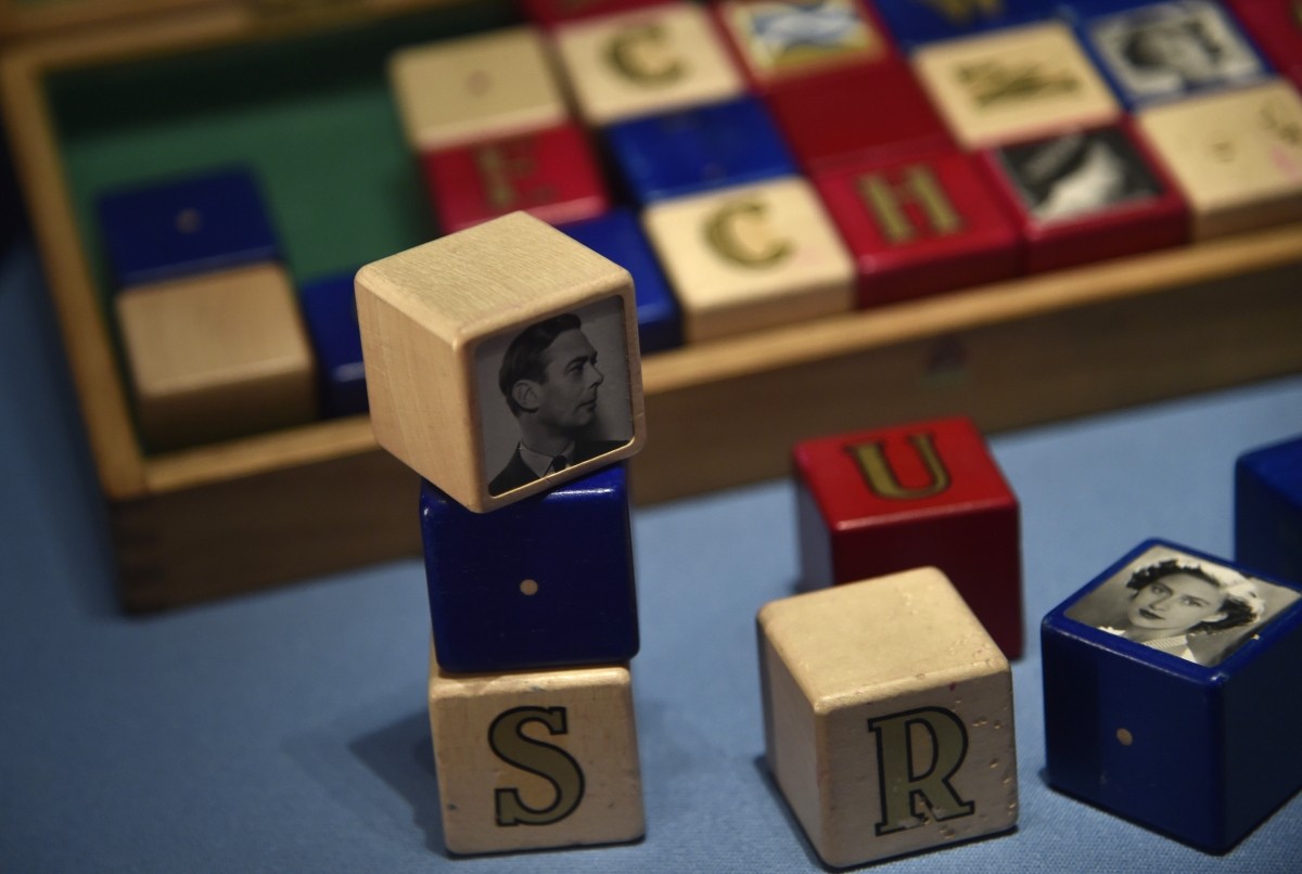 Building blocks belonging to Prince Charles as a child. Prince Charles' building blocks