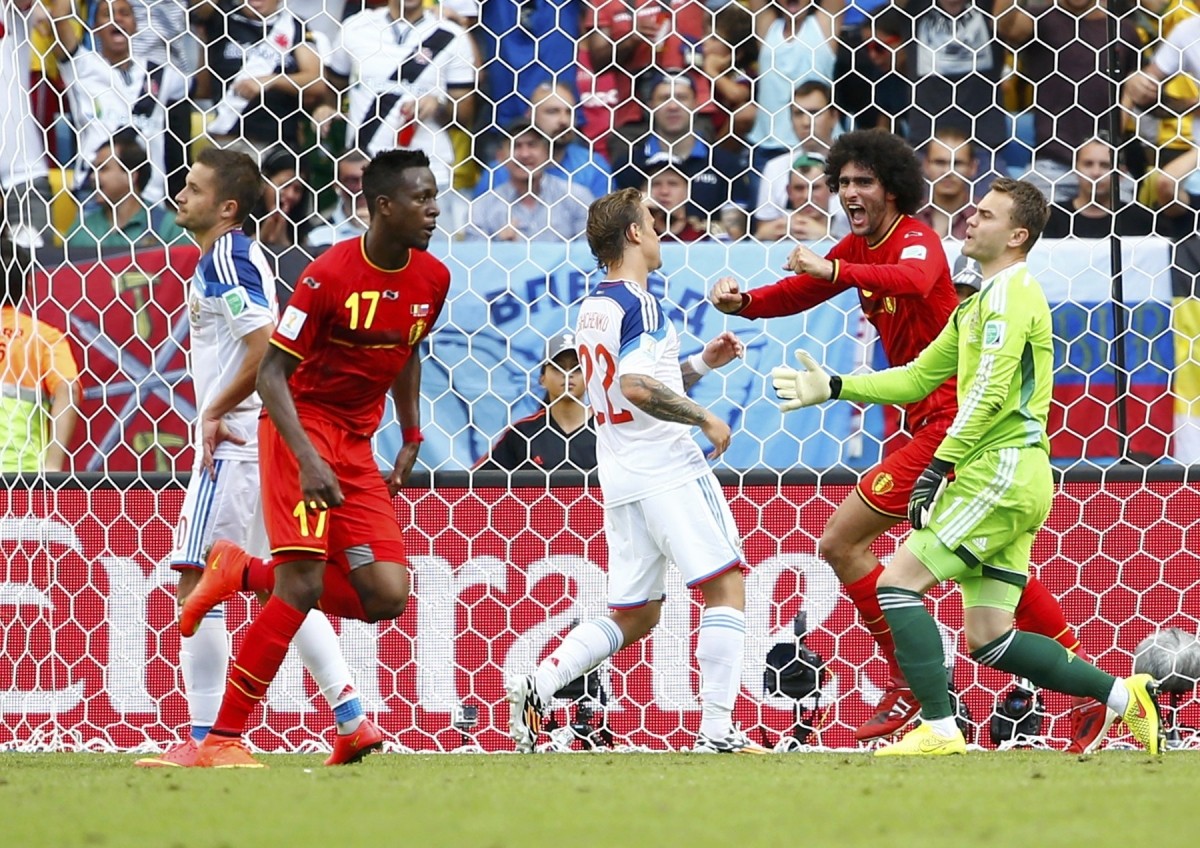 Belgium's Divock Origi celebrates after scoring a goal during their 2014 World Cup Group H soccer match against Russia at the Maracana stadium in Rio de Janeiro Belgium vs Russia