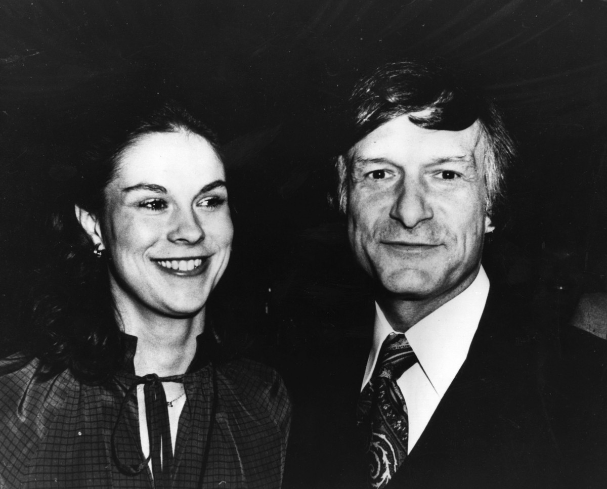 American editor, publisher and founder of Playboy magazine Hugh Hefner and his daughter. Hugh Hefner