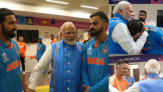 PM Modi with Virat Kohli, Rohit Sharma, Rahul Dravid, Mohd Shami