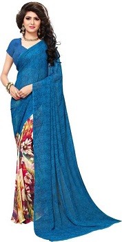Printed Leheria Georgette Saree