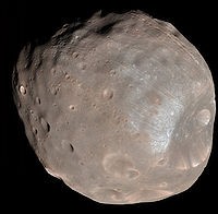 Color image of Mars' moon Phobos (MRO, 23 March 2008). Mars, moon, Phobos, nasa,
