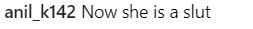 Follower's comment on Shama Sikander's post Follower's comment on Shama Sikander's post
