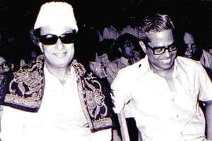 K Balachander with MGR K Balachander